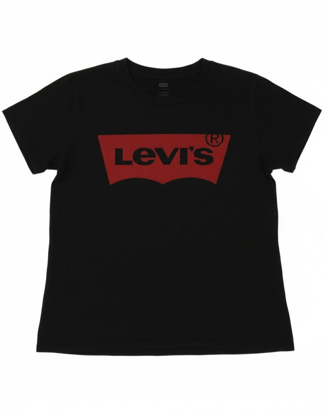 LEVI'S Womens Graphic T-Shirt Top UK 12 Medium Black Cotton