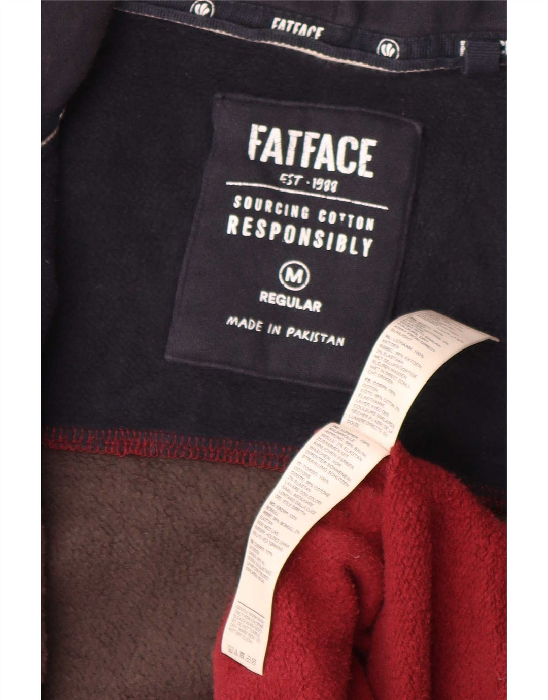 Мужской свитер с капюшоном на молнии Fat Face, средний, разноцветный, с цветными блоками