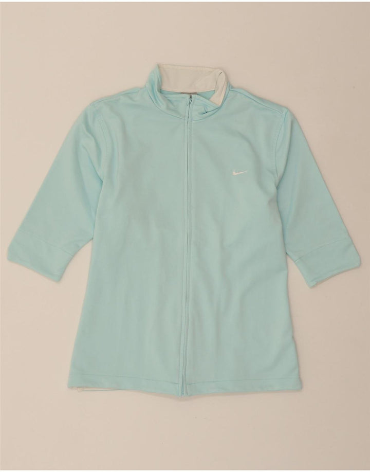 NIKE Womens Dri Fit Tracksuit Top Jacket US 12/14 Large Turquoise Vintage Nike and Second-Hand Nike from Messina Hembry 