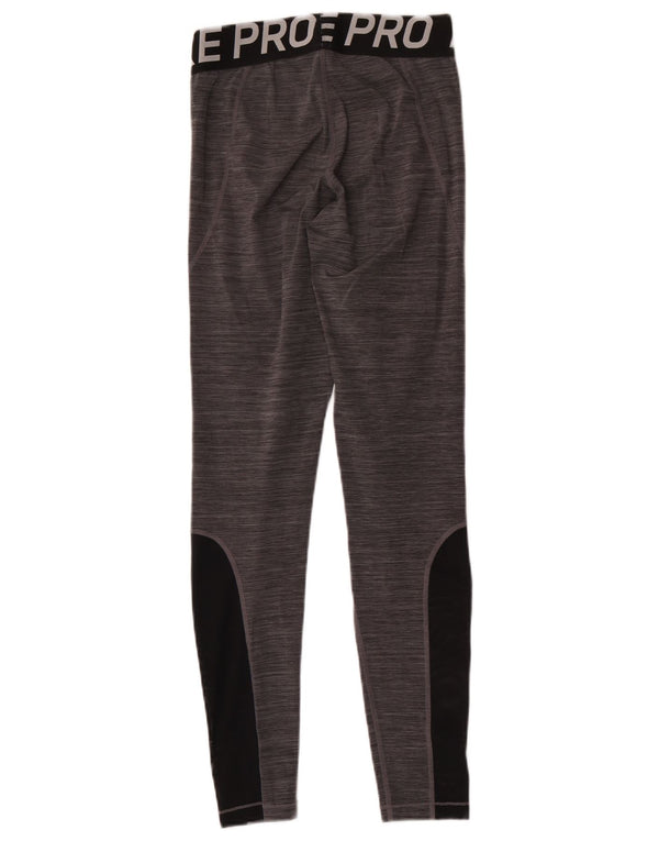 Женские леггинсы с рисунком Nike Dri Fit UK 12, средний серый цвет с цветными блоками