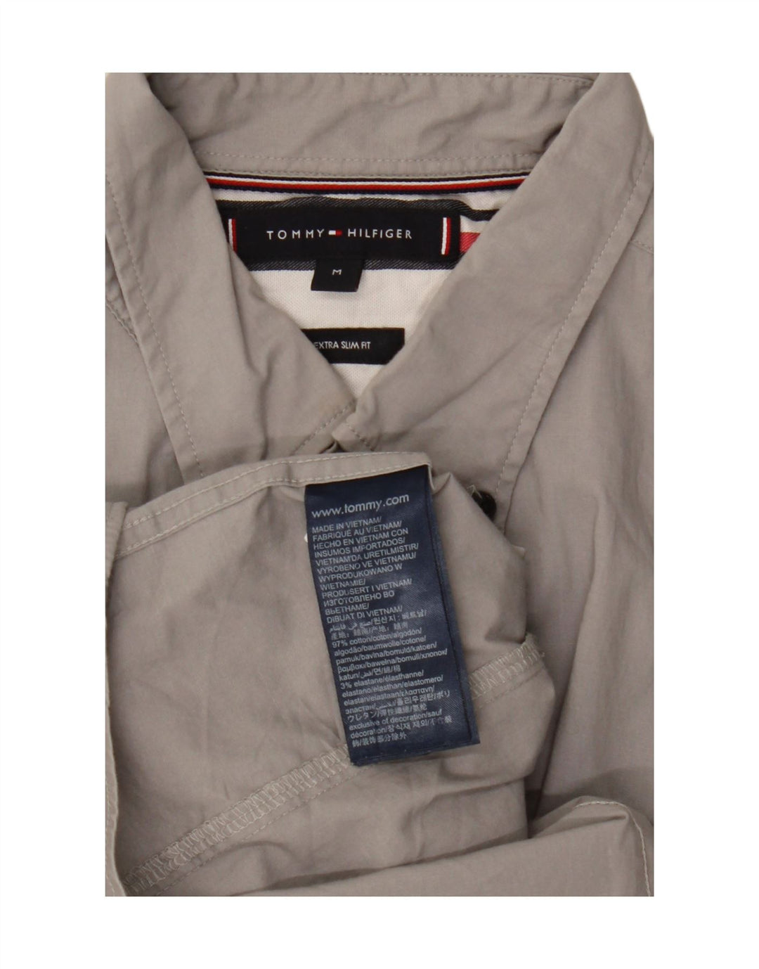 Мужская рубашка Tommy Hilfiger Extra Slim Fit из хлопка среднего серого цвета