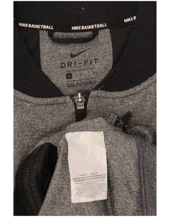 Мужская спортивная куртка Nike Dri Fit, большая серая куртка из полиэстера