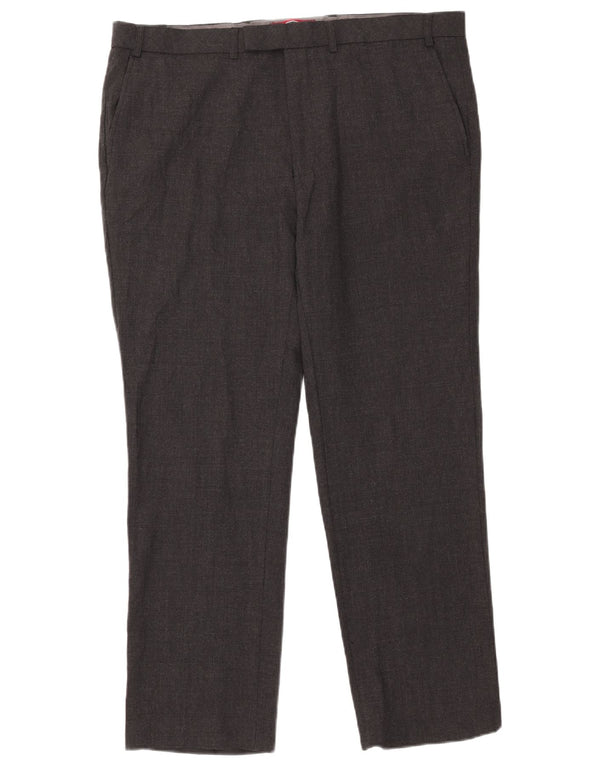 Мужские прямые костюмные брюки Marks & Spencer W40 L31 серые, шерстяные