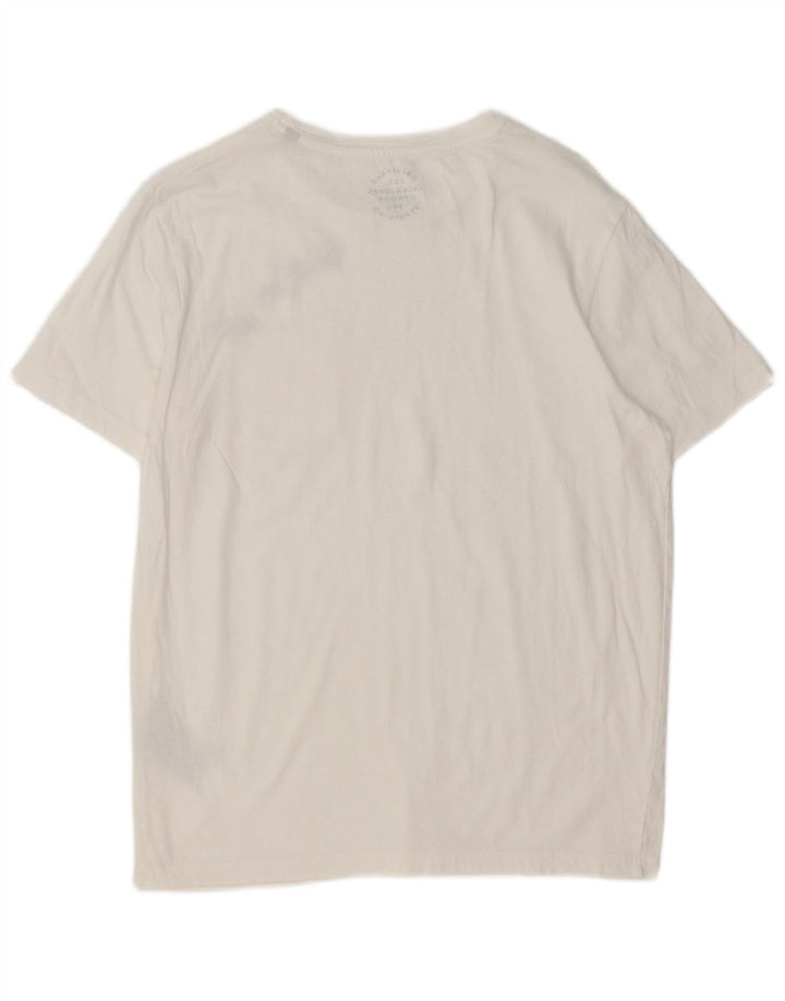 Мужская футболка с рисунком Jack & Jones, топ среднего размера, белый хлопок, хлопок