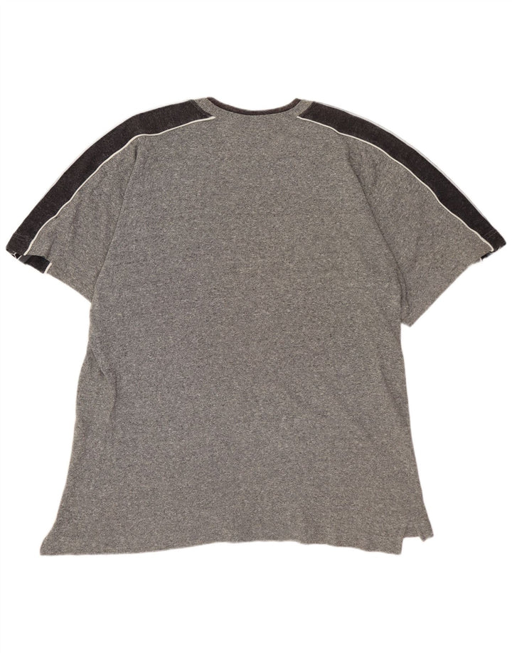 Мужская футболка с графическим рисунком ASICS, большой серый хлопок с цветными блоками