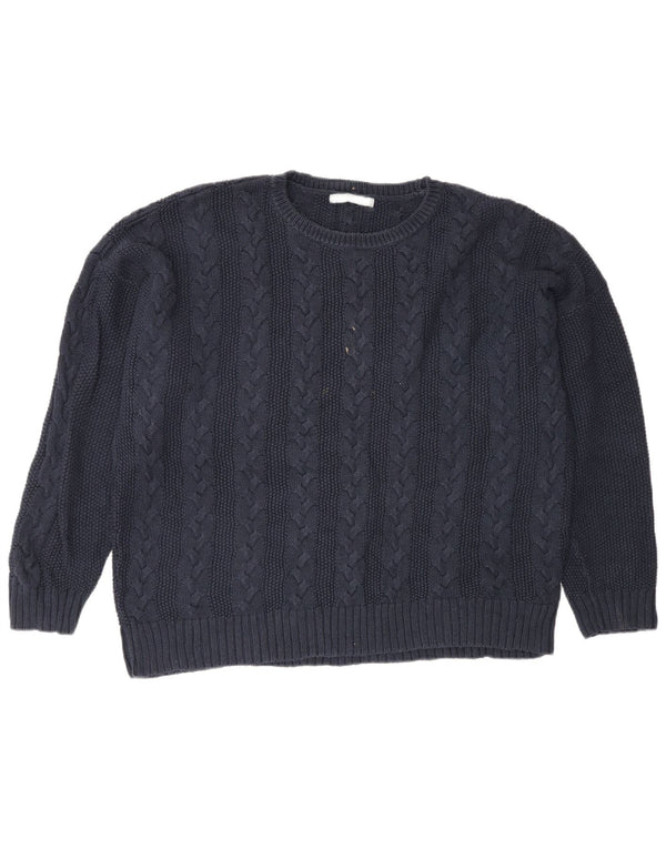 Женский джемпер с круглым вырезом Marks & Spencer UK 22 3XL темно-синий