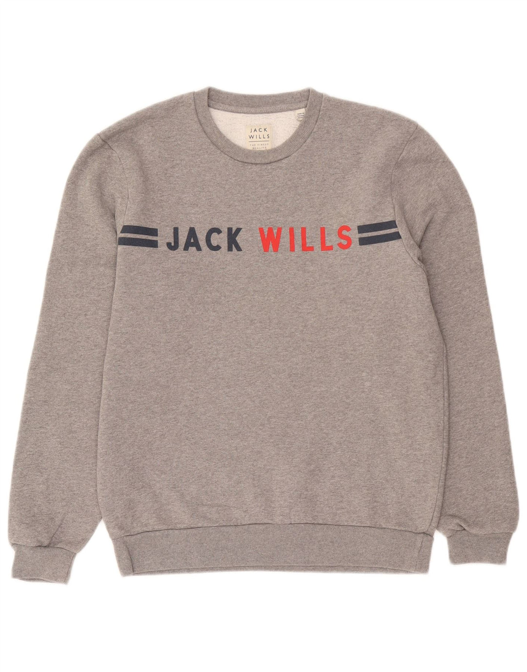 Мужской свитшот с рисунком Jack Wills, хлопковый джемпер среднего серого цвета в крапинку