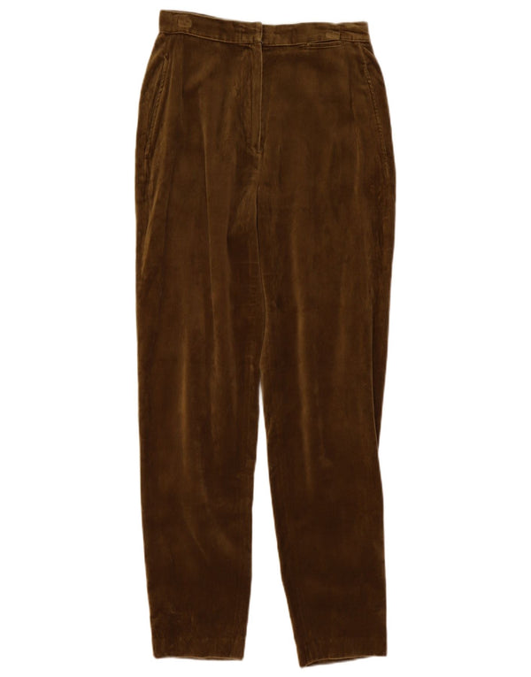 Женские бархатные брюки чинос Benetton с высокой талией IT 42 Medium W25 L28 Хаки