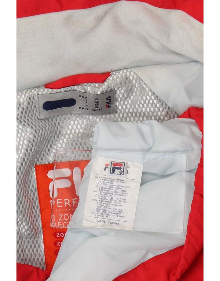Мужская лыжная куртка Fila IT 56 XL Красная с цветными блоками Полиамид