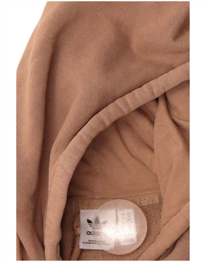 Женский джемпер с капюшоном ADIDAS UK 6 XS, коричневый хлопок