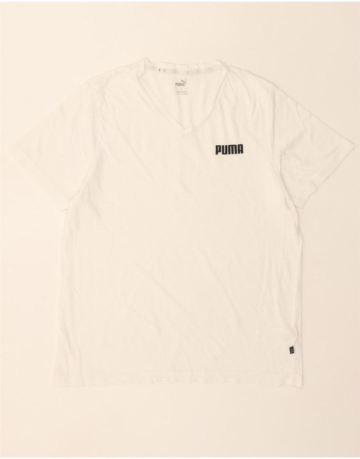PUMA Mens T-Shirt Top Large White Cotton Vintage Puma and Second-Hand Puma from Messina Hembry 