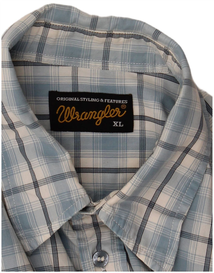 Рубашка мужская Wrangler XL синяя в клетку