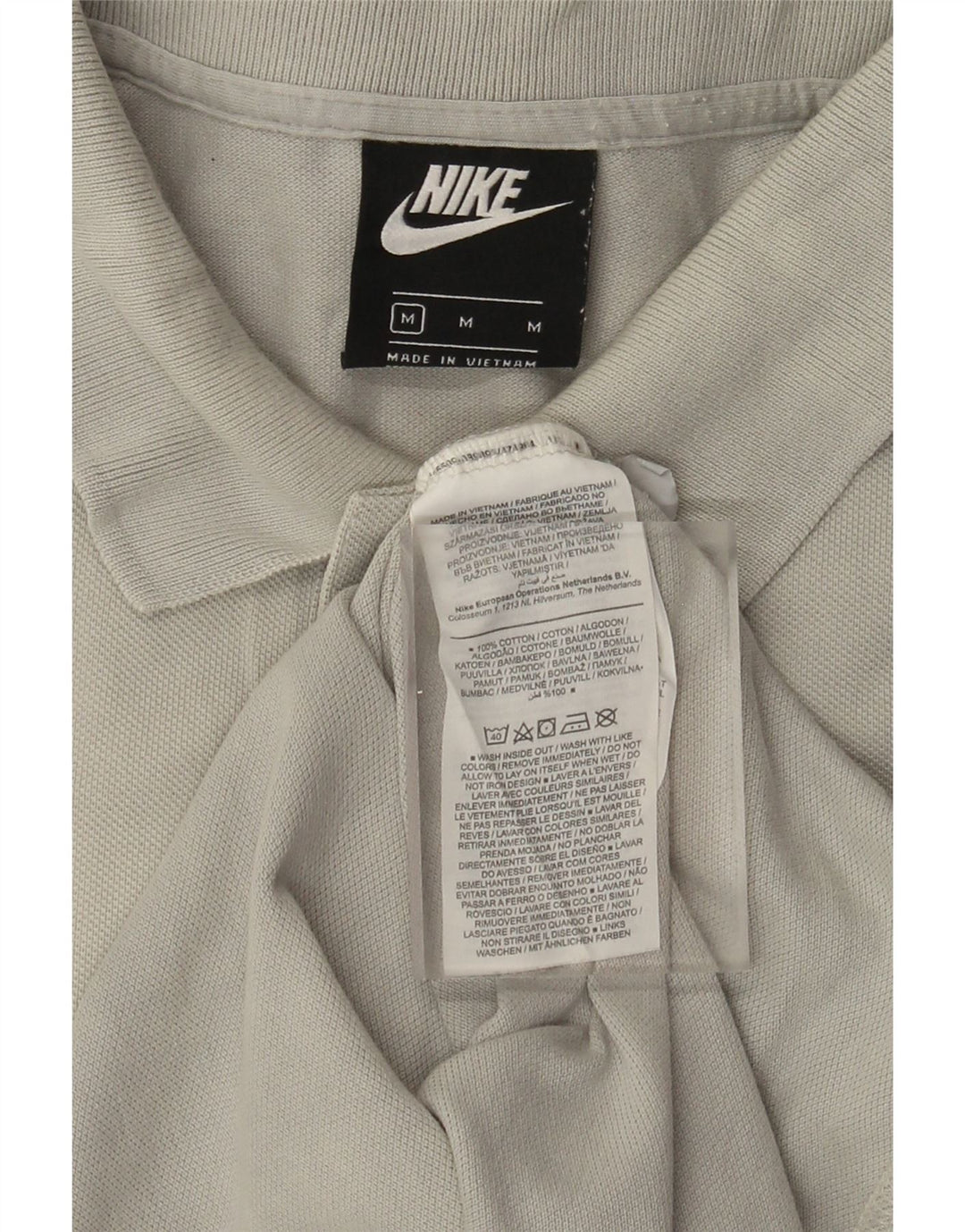 Мужская рубашка-поло Nike среднего серого цвета, хлопок