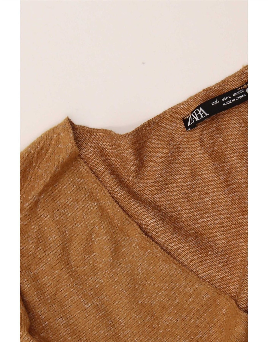 Женский топ Zara с длинным рукавом UK 14, большой коричневый