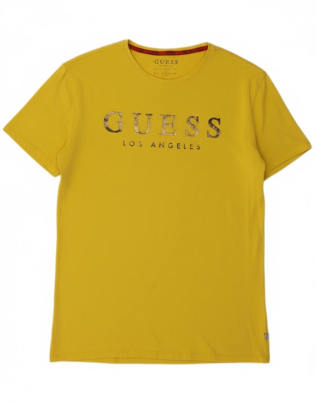 Мужская футболка с рисунком Guess, большая желтая