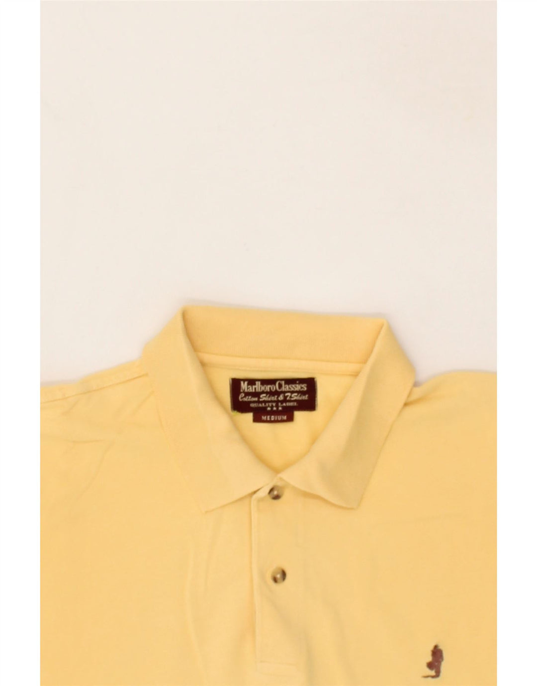MARLBORO CLASSICS Mens Polo Shirt Medium Yellow Cotton Vintage Marlboro Classics and Second-Hand Marlboro Classics from Messina Hembry 