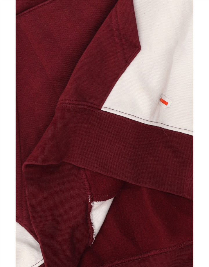 Мужской джемпер с капюшоном NIKE, маленький темно-бордовый, хлопковый с цветными блоками