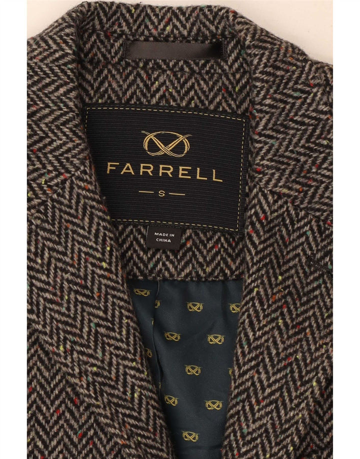 Мужской пиджак Farrell на 2 пуговицах UK 36, маленькая серая шерсть с узором «в елочку»