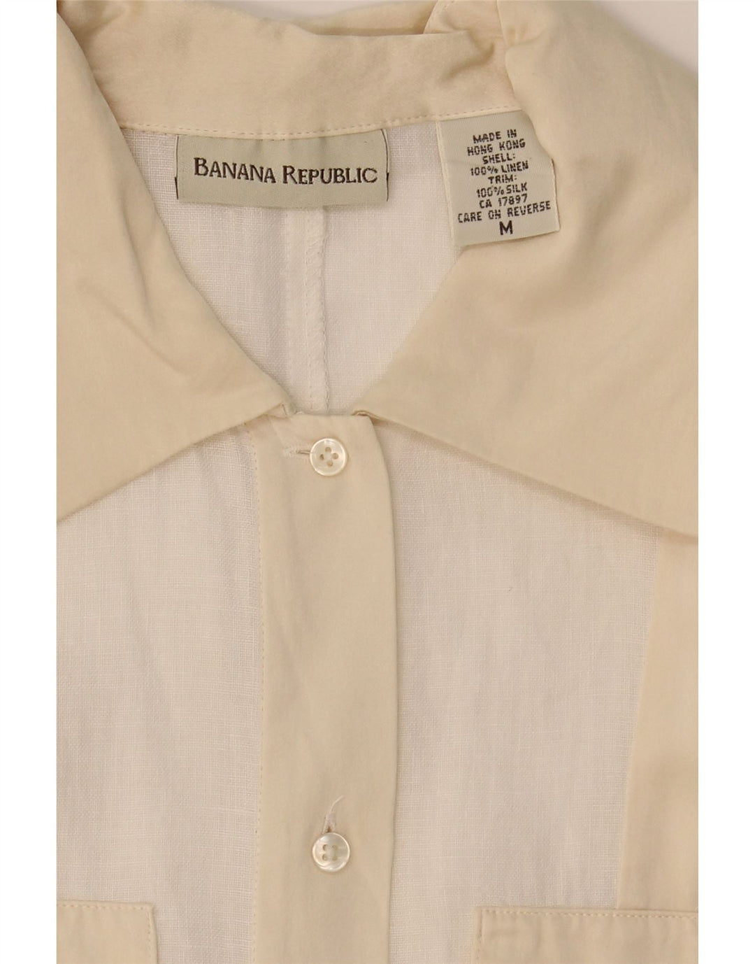 BANANA REPUBLIC Womens Sleeveless Shirt Blouse UK 12 Medium Beige Striped Vintage Banana Republic and Second-Hand Banana Republic from Messina Hembry 