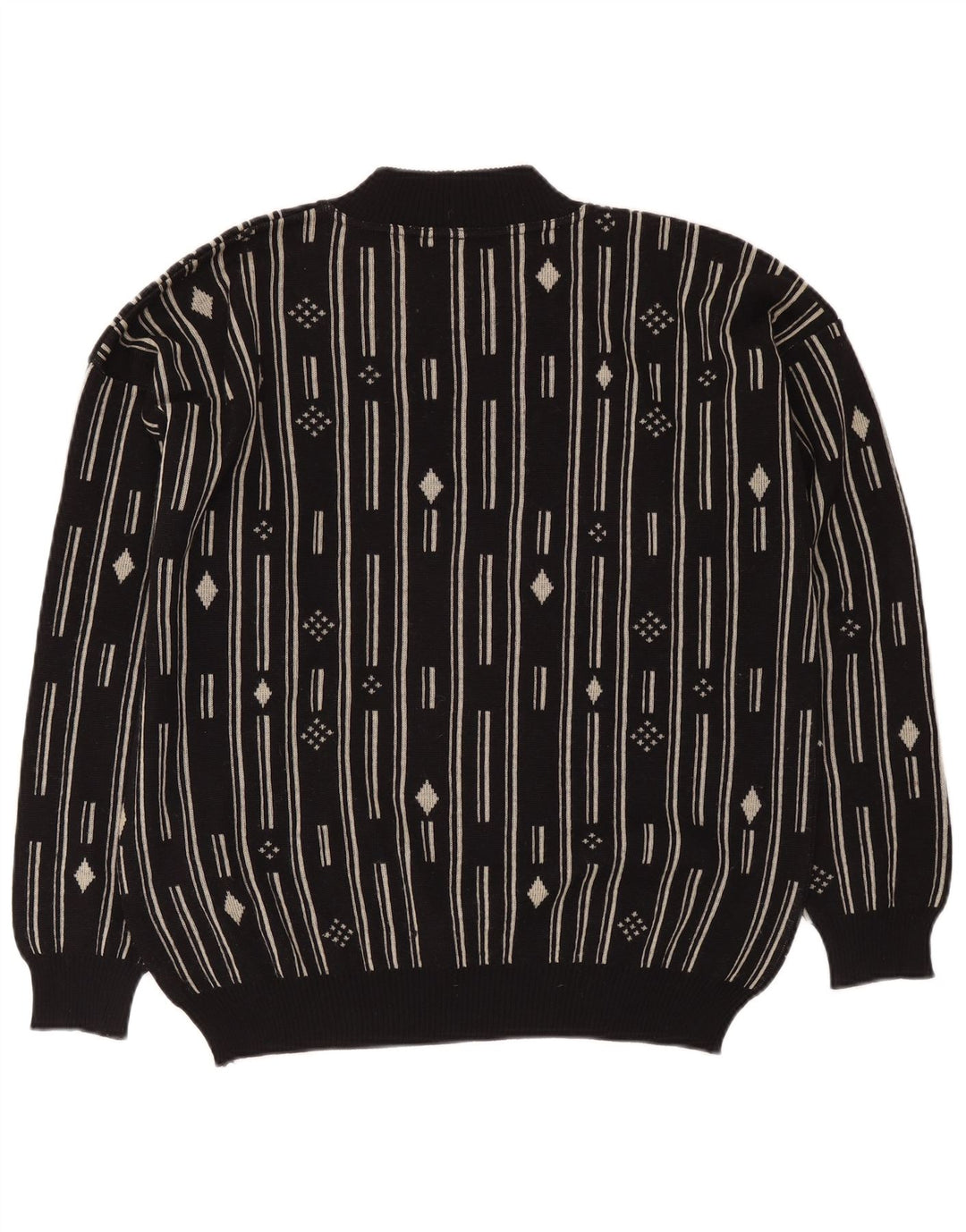Мужской джемпер с круглым вырезом De Pietri IT 48 Medium Black Geometric