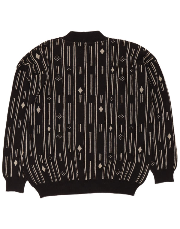 Мужской джемпер с круглым вырезом De Pietri IT 48 Medium Black Geometric