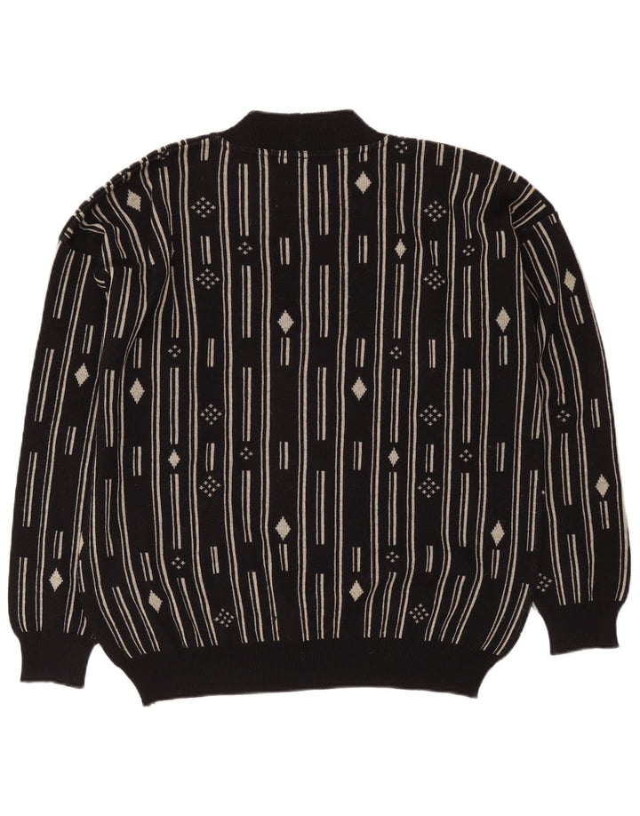 Мужской джемпер с круглым вырезом De Pietri IT 48 Medium Black Geometric