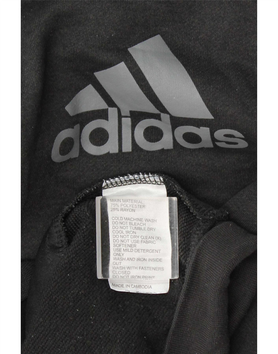 Мужской свитер с капюшоном Adidas на молнии с графическим рисунком XL, серый полиэстер