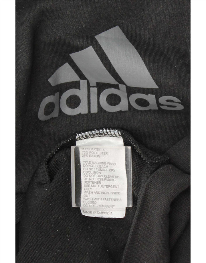 Мужской свитер с капюшоном Adidas на молнии с графическим рисунком XL, серый полиэстер