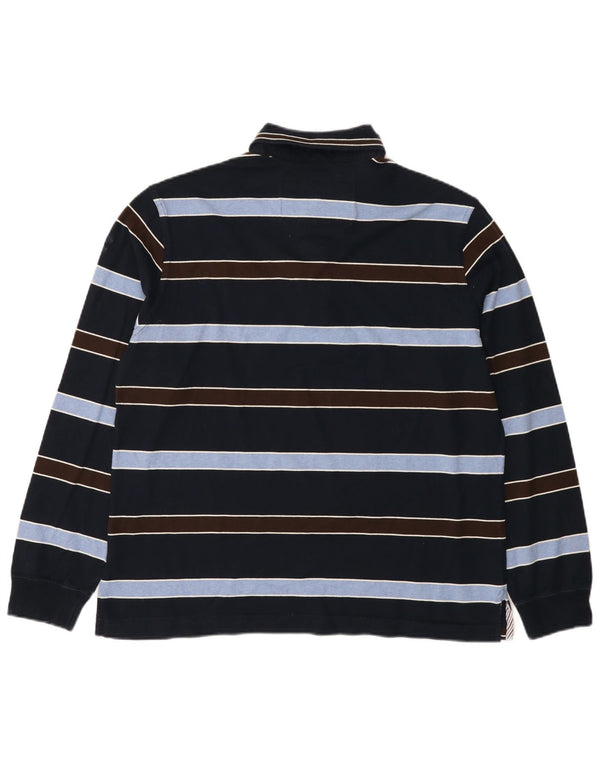 Мужская рубашка поло с длинным рукавом Paul & Shark 2XL, темно-синяя в полоску