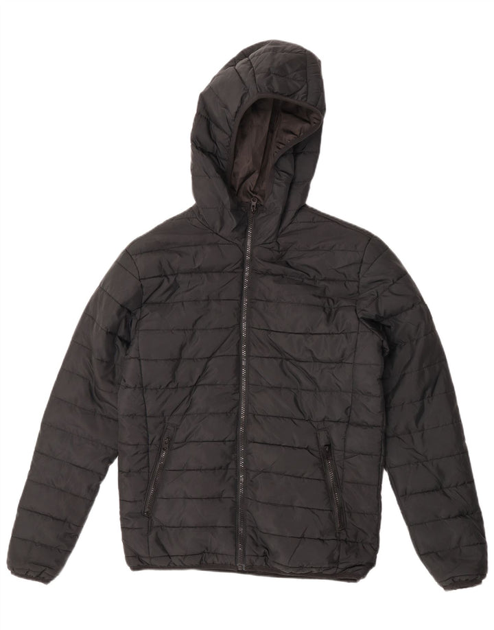 Мужская стеганая куртка с капюшоном Jack & Jones UK 34 XS, черный полиэстер