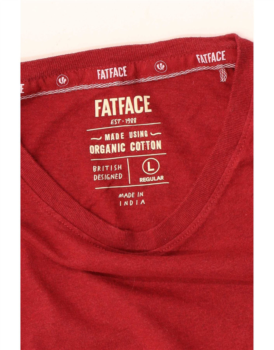 Мужская футболка Fat Face стандартного размера, большой красный хлопок