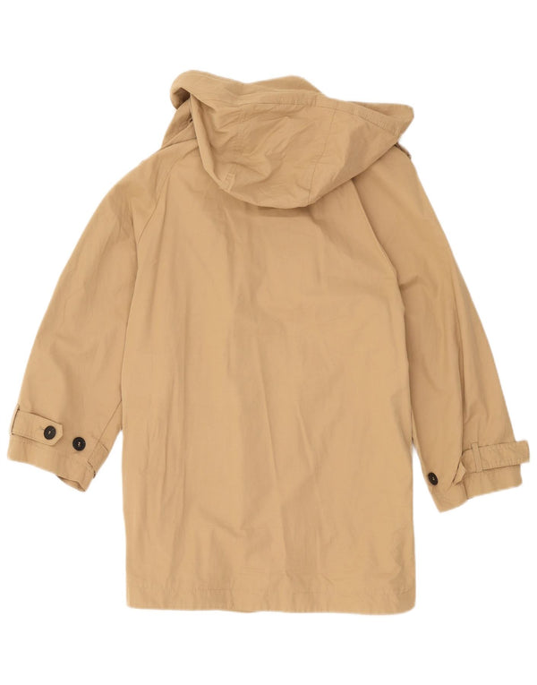 Женский плащ с капюшоном Zara UK 10, маленький, бежевый, хлопок