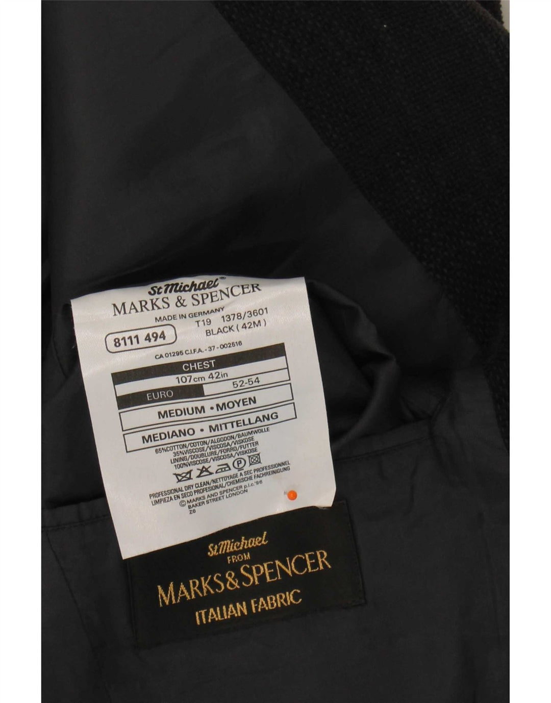 Мужской пиджак Marks & Spencer St. Michael, Великобритания 42, большой черный в крапинку