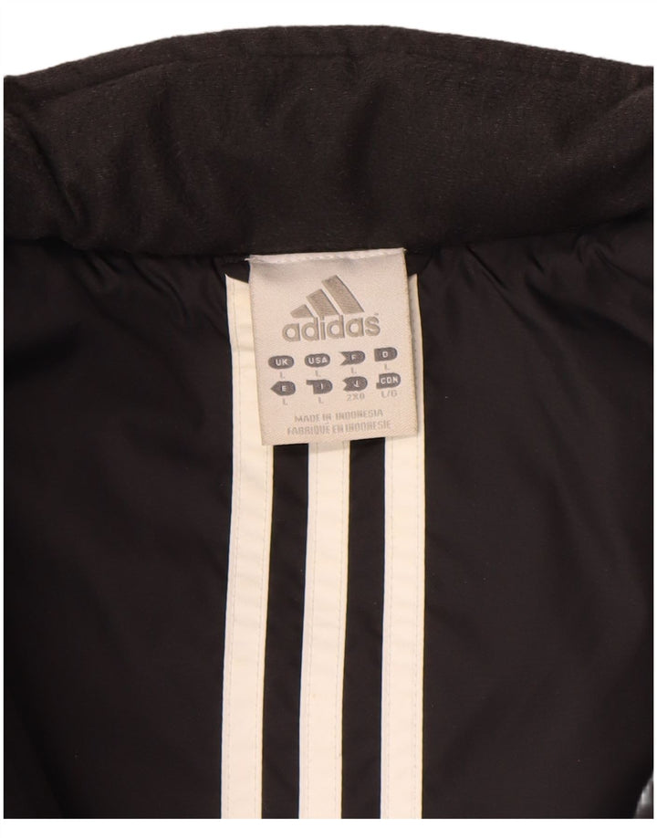 Мужская стеганая куртка Adidas UK 40, большая черная, полиэстер с цветными блоками