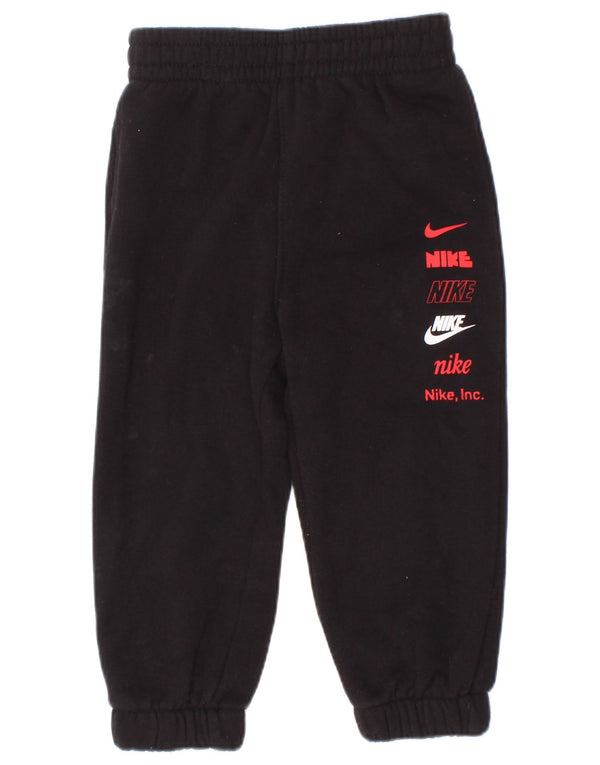 Спортивные брюки для джоггеров с графическим рисунком Nike для мальчиков 12–18 месяцев, черные