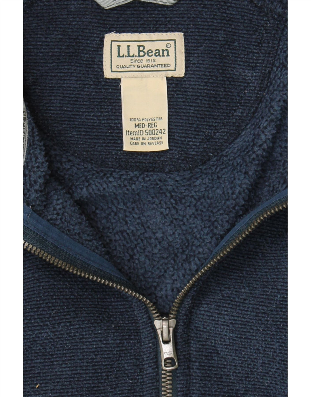 L.L.BEAN Mens Zip Neck Sweatshirt Jumper Medium Navy Blue Polyester Vintage L.L.Bean and Second-Hand L.L.Bean from Messina Hembry 