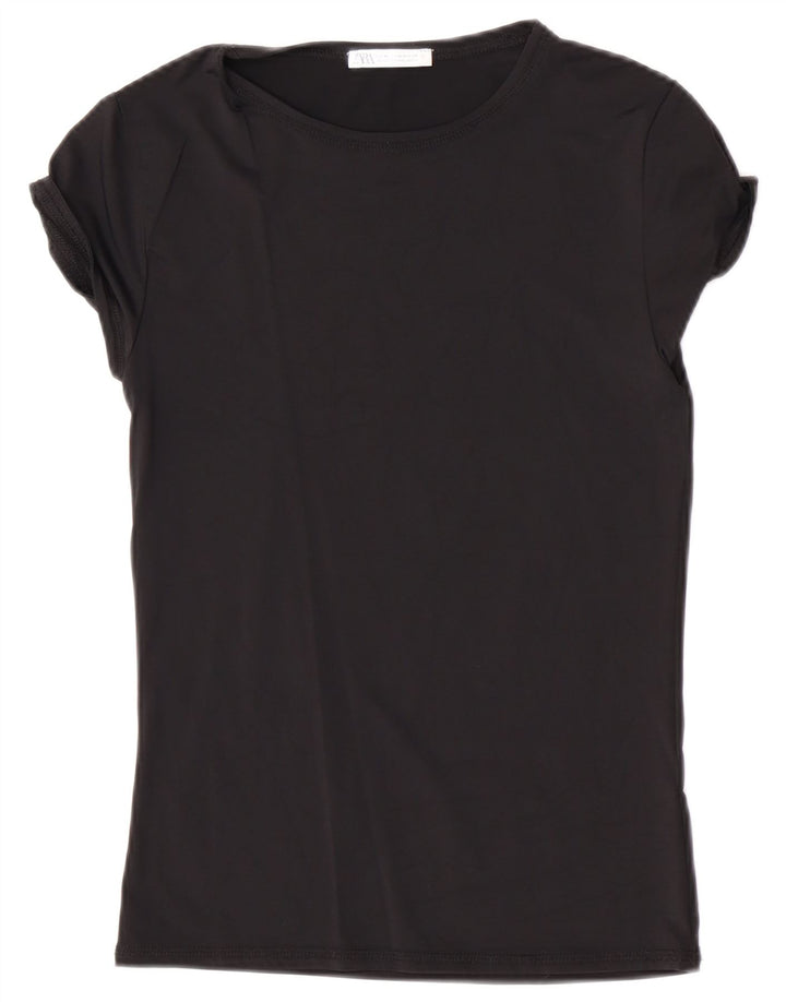 Женская футболка Zara Top UK 12 Medium Black