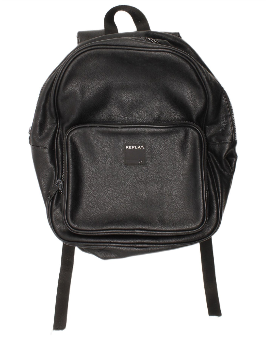 REPLAY Mens Faux Leather Backpack One Size Black Polyurethane Classic