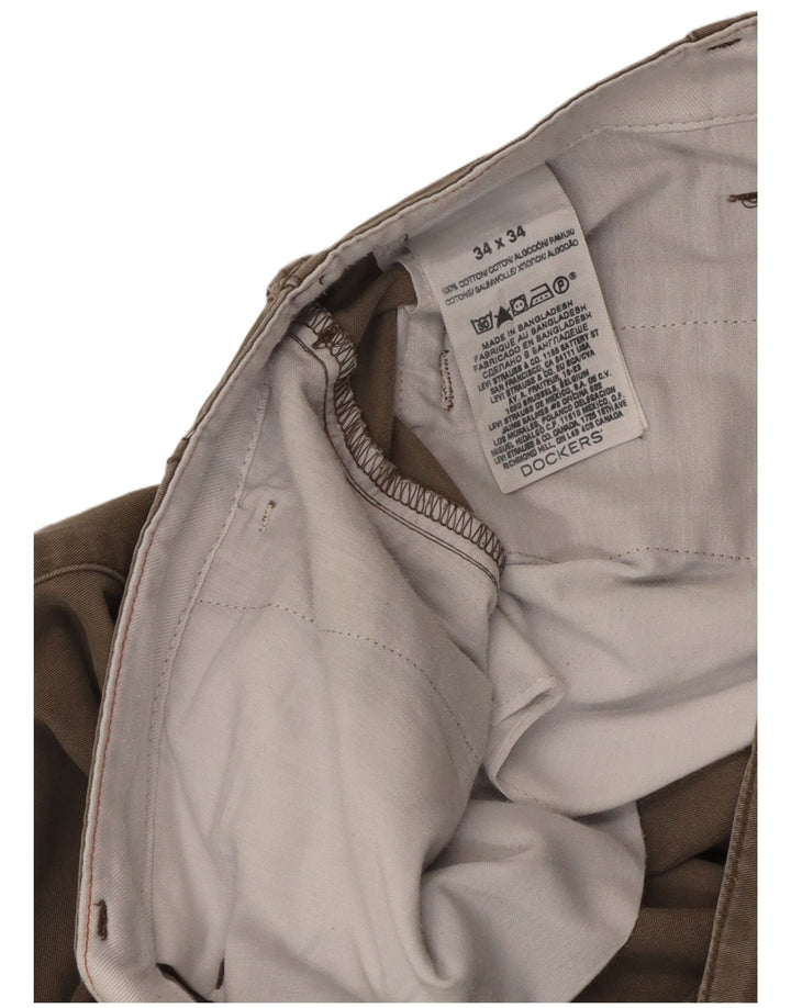 Мужские прямые брюки-чиносы Dockers W34 L34, серые, хлопковые