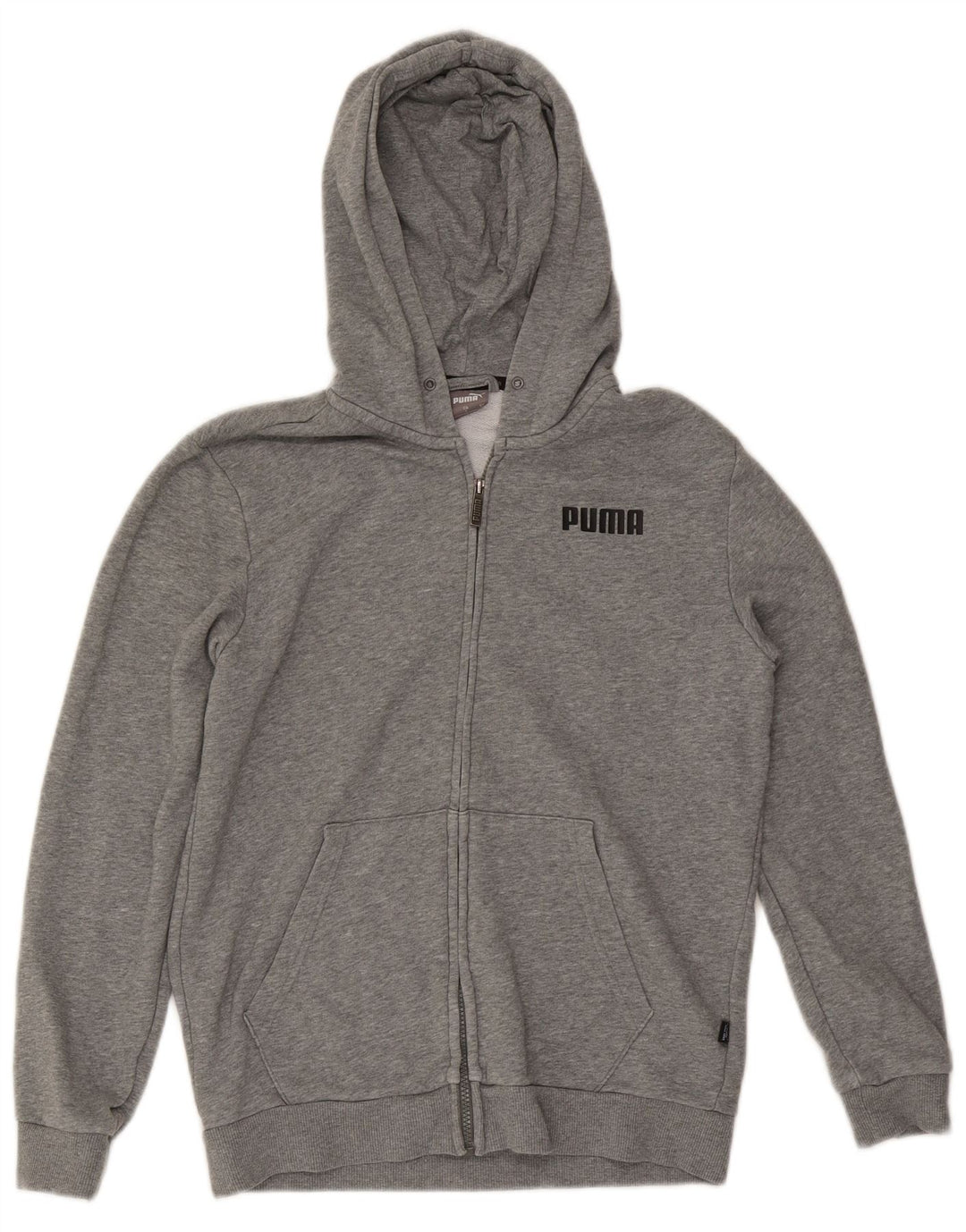 Мужской свитер с капюшоном на молнии Puma, маленький серый в крапинку