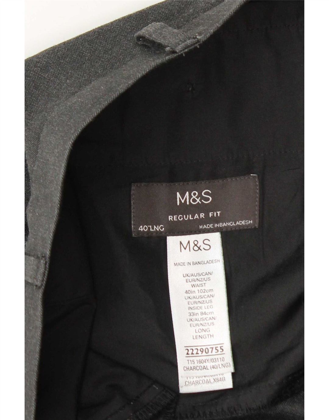 Мужские брюки-чиносы Marks & Spencer стандартного размера W40 L33, серый полиэстер