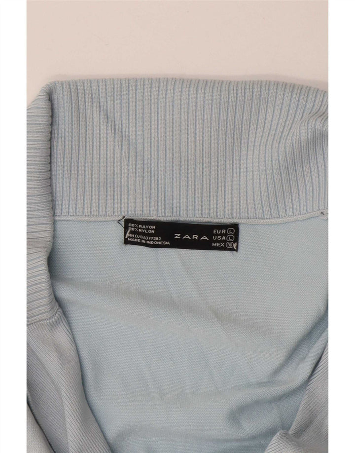 Женский кардиган Zara UK 16, большой синий вискоза