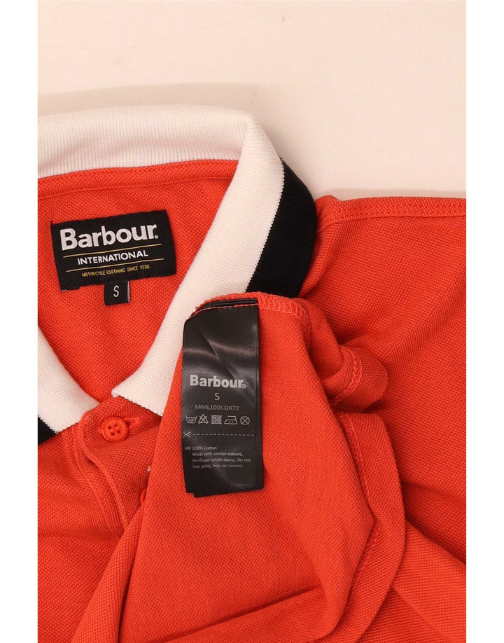 Мужская рубашка-поло Barbour, маленькая красная, хлопковая с цветными блоками