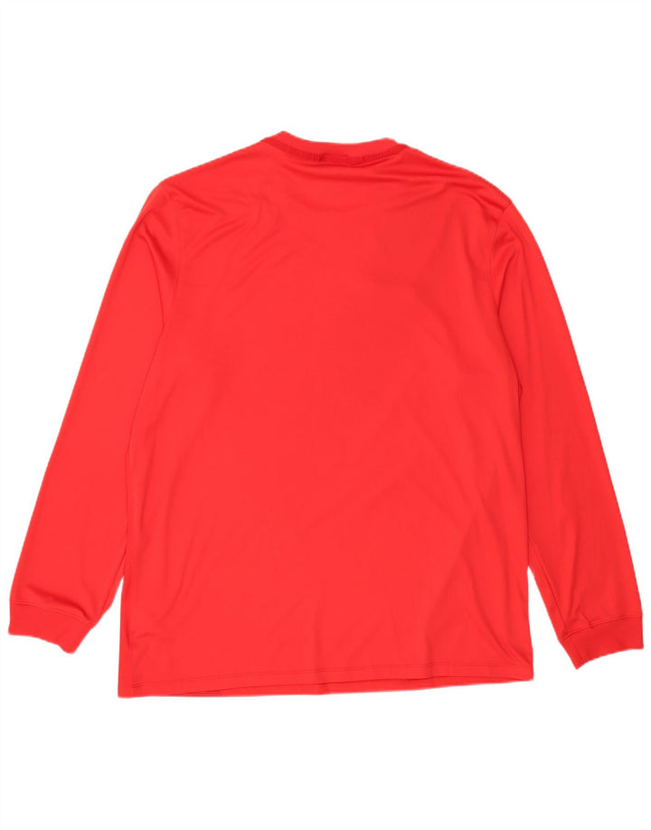 Мужской топ NIKE Dri Fit с длинным рукавом XL, красный полиэстер с цветными блоками