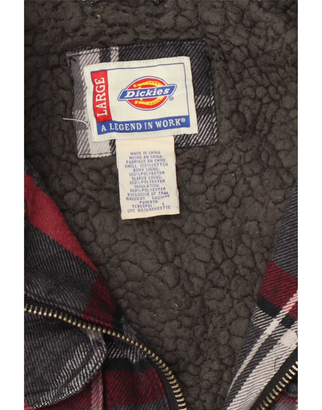 Мужская универсальная куртка Dickies из шерпа UK 40, большая хлопковая разноцветная клетка в клетку