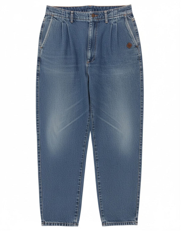 Винтажные женские зауженные джинсы с высокой талией W30 L29, синие хлопковые