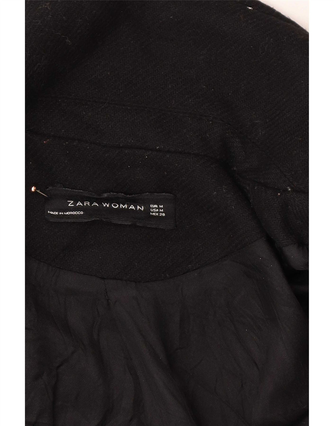 Женское пальто Zara UK 14, среднее, черное, шерстяное