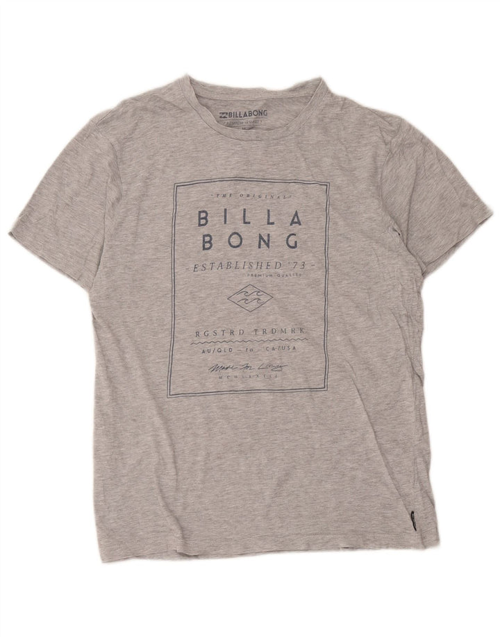 Billabong Мужская футболка с рисунком из хлопка среднего серого цвета с крапинками