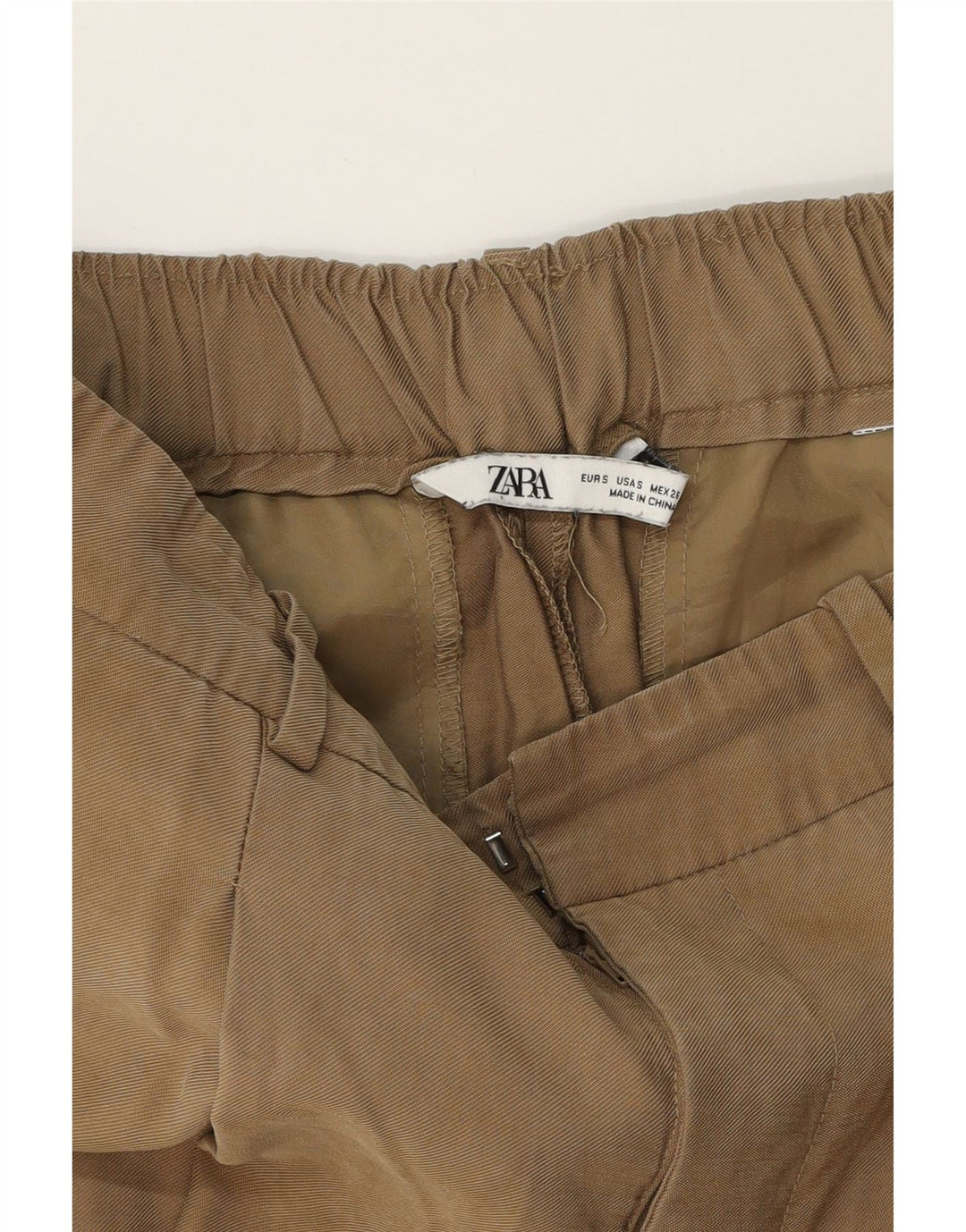 ZARA Womens Pegged Chino Trousers Small W26 L26 Beige Vintage Zara and Second-Hand Zara from Messina Hembry 