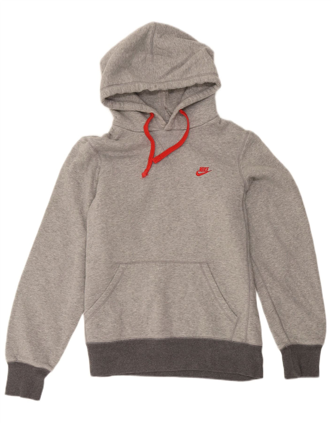 Мужской джемпер с капюшоном Nike среднего серого цвета, хлопок с цветными блоками
